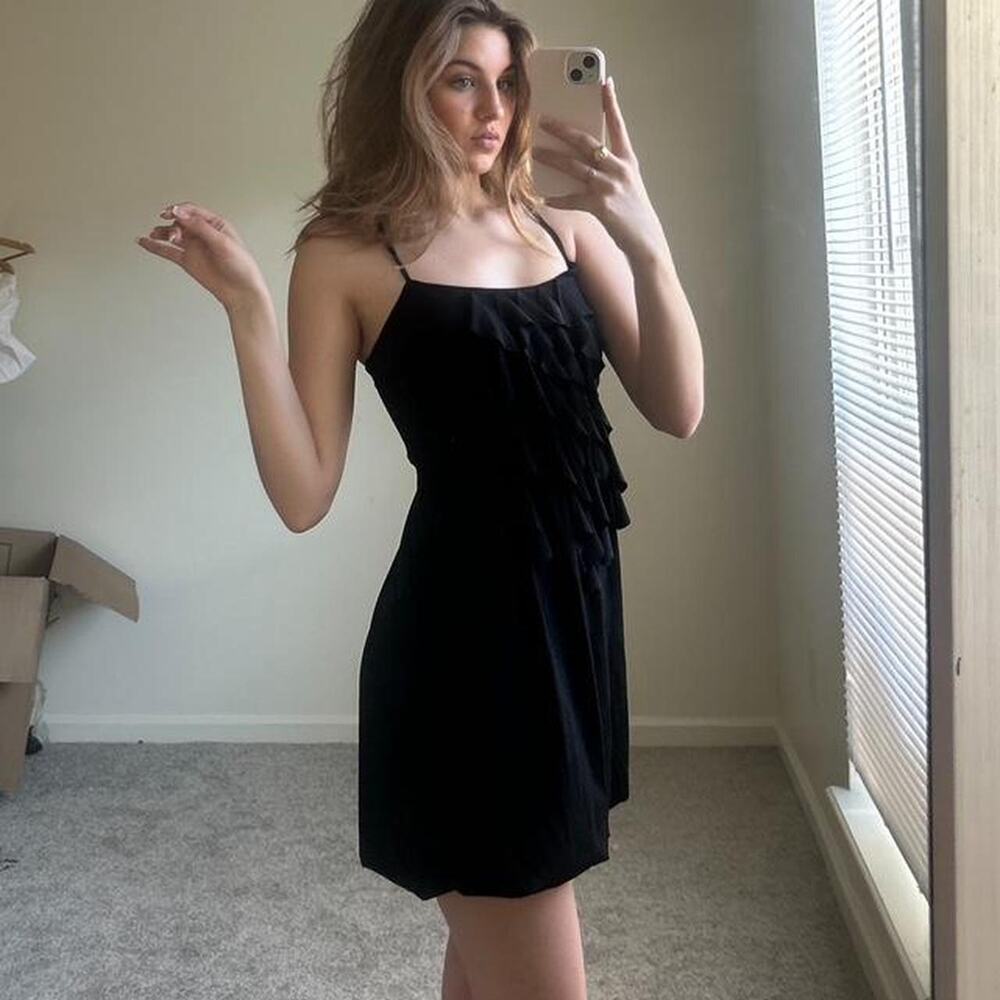 Vintage black bubble skirt ruffle